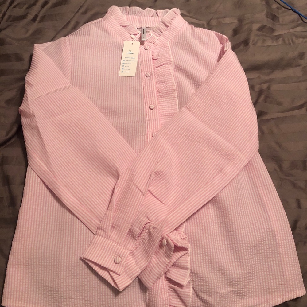 Beachsissi Pink Striped Blouse